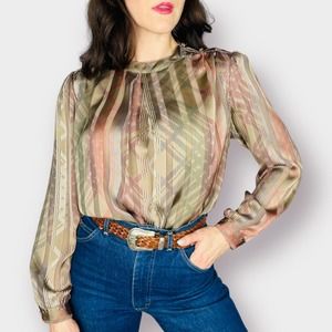 Elegant Multicolor Geometric Blouse